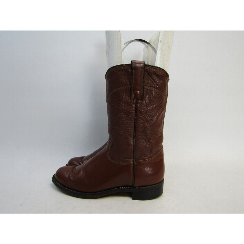 J CHISHOLM Womens Size 6.5 M Brown Leather Roper Cowboy Western Boots